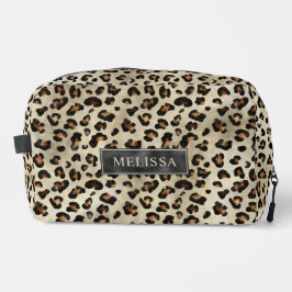 Estampa de Animal Leopardo Com Folha Falsa Preta e
