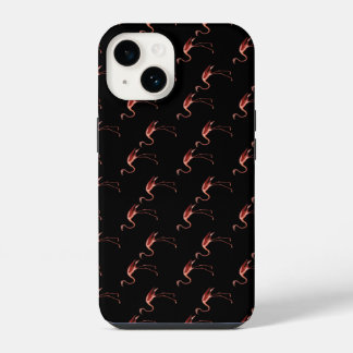 estampa de flamingo preta