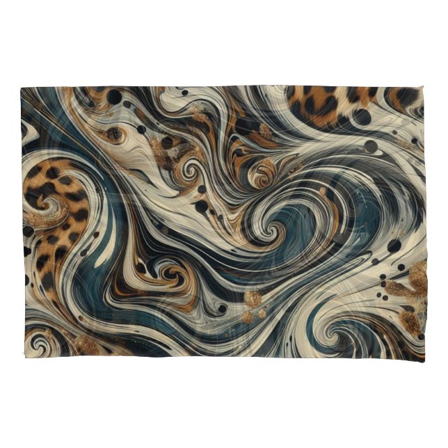 Estampa de leopardo abstrata em espiral (Frente)