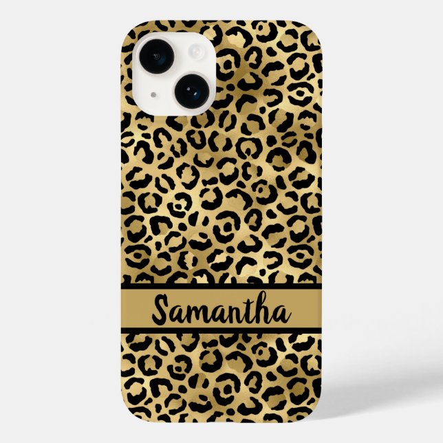 Estampa de leopardo onça preta dourada (Verso)
