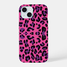 Estampa de leopardo rosa quente e roxo