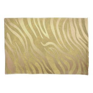 Estampa de Zebra em Bronze Dourado Glam Safari da