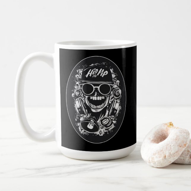 Estampa Hip Hop - Hip Hop Skull Vibes - Caneca (Com Donut)