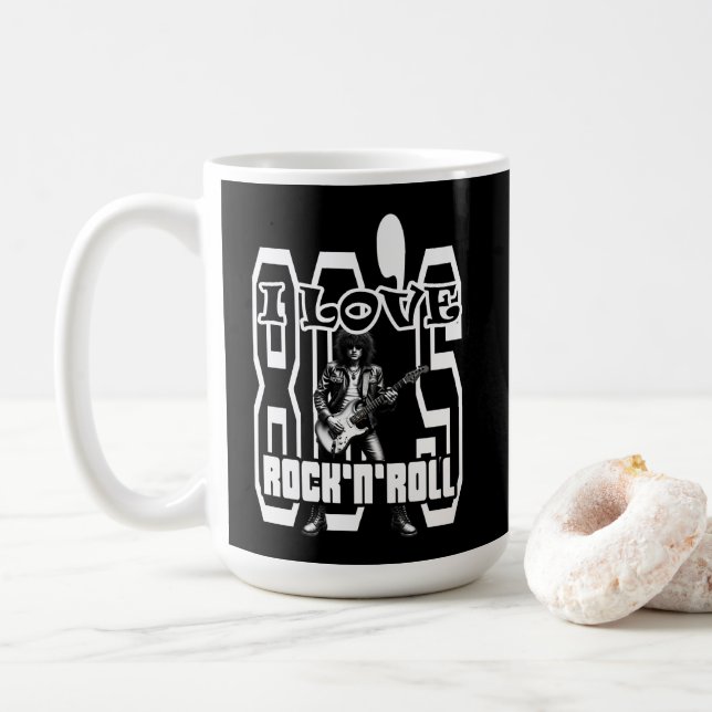Estampa Rock - I Love 80s Rock’n’Roll – Caneca (Com Donut)