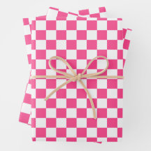 Estampa Xadrez Rosa e Branco