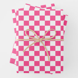 Estampa Xadrez Rosa e Branco