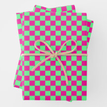 Estampa Xadrez Rosa e Verde
