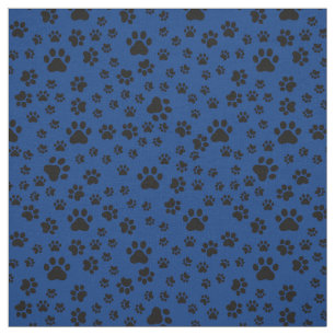 Estampas pretas no Tecido azul real