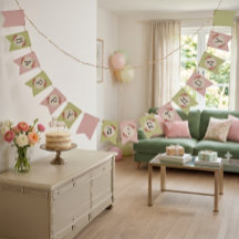 Estandarte de Bandeiras Moldura de Rosas Vintage S