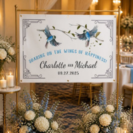 Estandarte de casamento (Dia do) Pássaro Azul de F