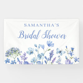 Estandarte de Chuva de Noiva Floral Azul