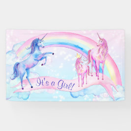 Estandarte de Chuveiro de Bebê Unicórnio Pastel