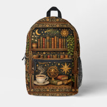 Estante de livros celestial retrô amante do café