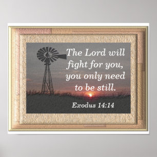 Estar quieto — Êxodo 14:14 impressão de arte