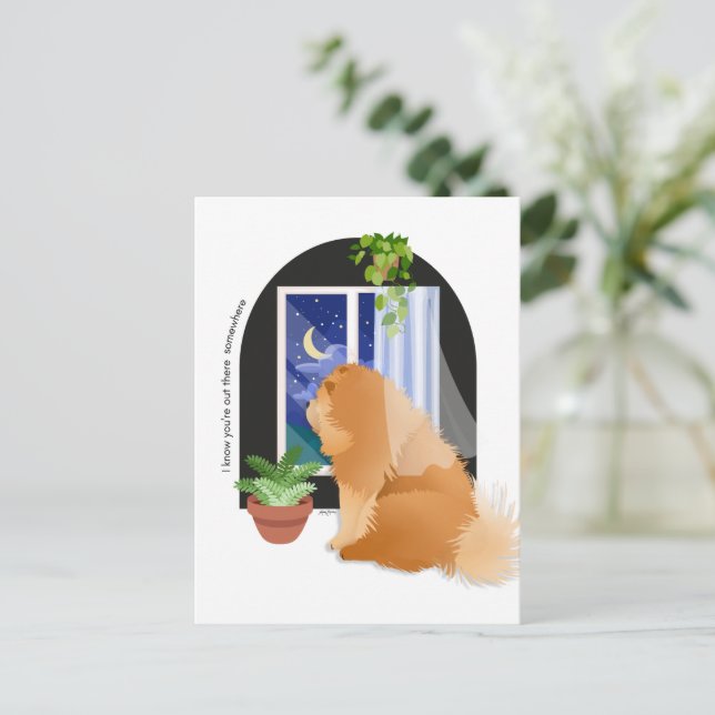 ESTÁS LÁ EM ALGUM LUGAR O cartão postal da Chow (Em pé/Frente)