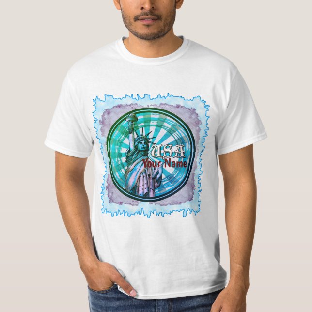 Estátua da Camiseta Azul Liberty USA (Frente)