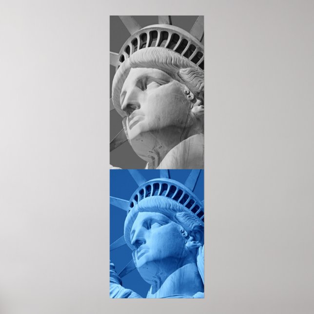 Estátua da Cinza Pop da Poster da Liberdade Azul (Frente)