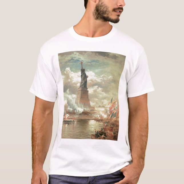 Estátua da liberdade do vintage, camisa da Nova (Frente)
