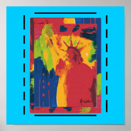 "estátua da liberdade" linhas pretas poster impres