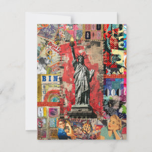 Estátua da Liberdade Mistura de Cartões de Arte Co