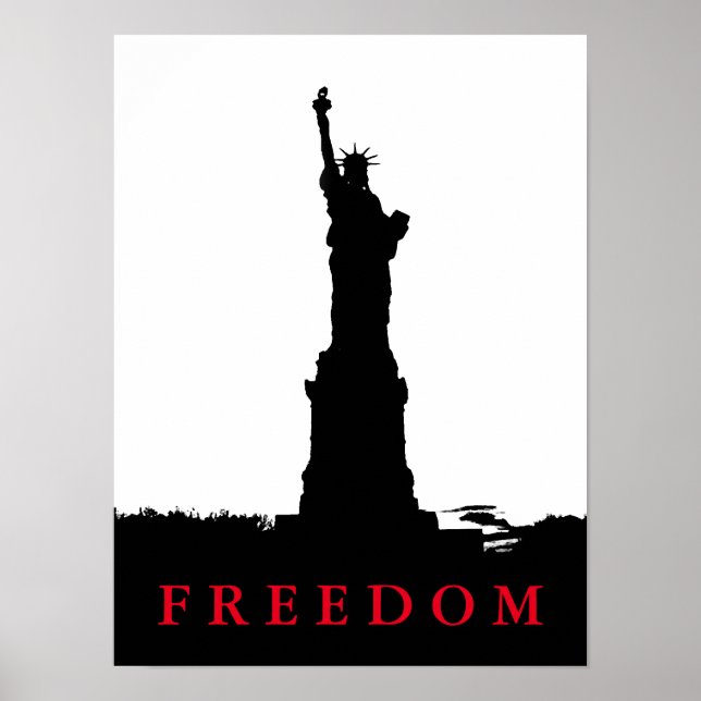 Estátua da Liberdade Silhouette Poster (Frente)