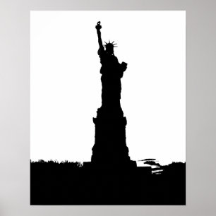 Estátua da Liberdade Silhouette Poster Impressão