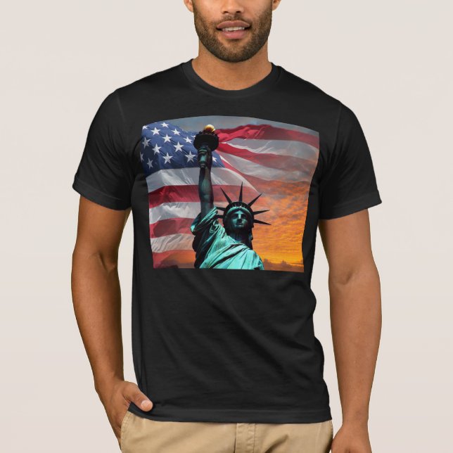 Estátua da Liberty US Flag t-shirt (Frente)