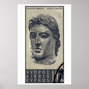 Estatua de Apolo - Chipre - Impressão de Selo Post