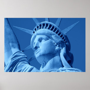 Estátua de Arte Pop Azul da Liberdade Poster
