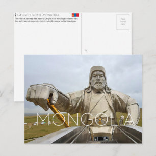 Estátua de Genghis Khan, cartão postal de viagem d