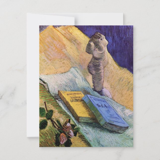 Estátua de Gesso Rosa e Romances Vincent van Gogh (Frente)