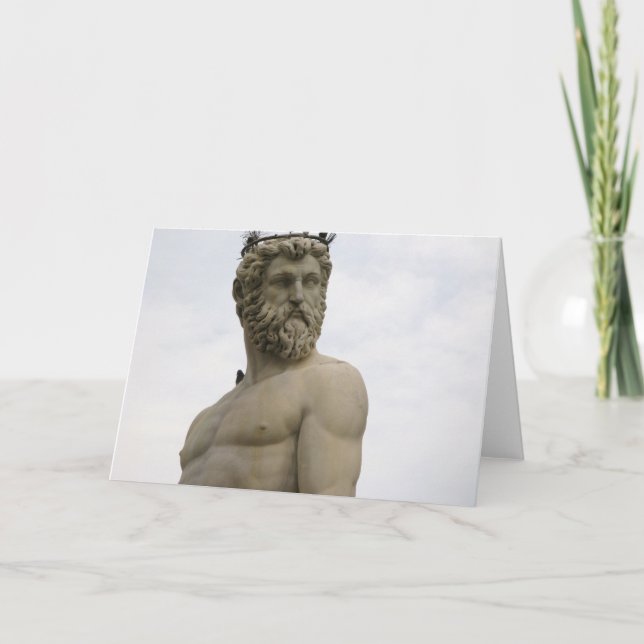 Estátua de Netuno cartão de nota de Florença, (Frente)