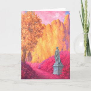 "Estátua em um Jardim." Cartão de Boas Vindas