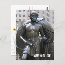 Estátua jovem com máscara de calavera - Cartão pos