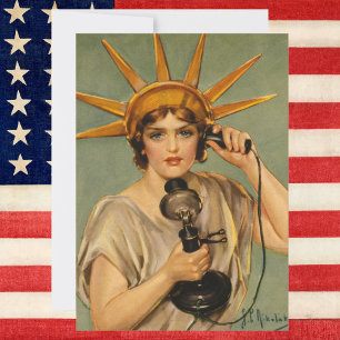 Estátua Vintage da Liberdade, Anúncio de Guerra 