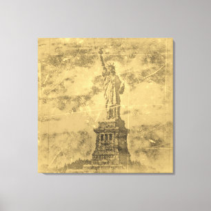 Estátua Vintage Da Liberdade, Canvas De Nova Iorqu