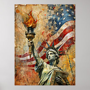 Estátua Vintage Da Liberdade Poster