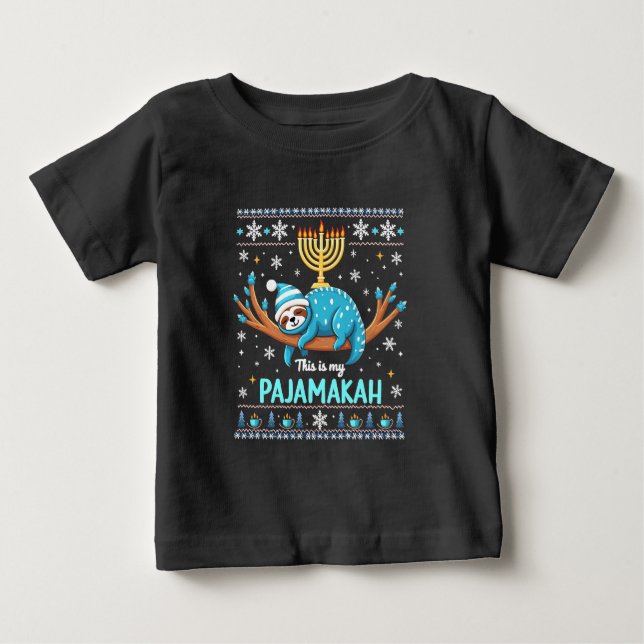 Este é meu pijama judeu Hanukkah suéter feio (Frente)