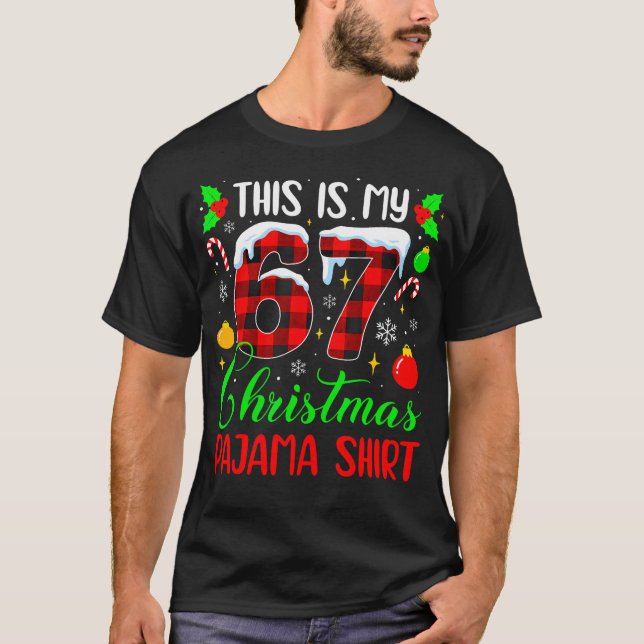 Este É o Meu 67 Natal Camisa Engraçada Seis Sete E (Frente)