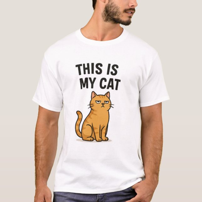 Este é o meu gato - Engraçada t-shirt do trevo do  (Frente)