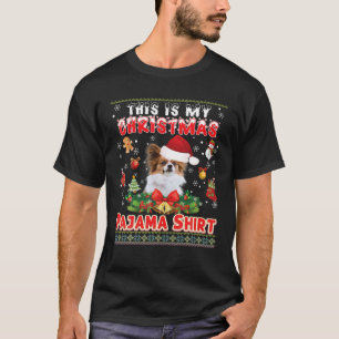 Este É O Meu Natal Pajama A Camisa Papillon Dog Ug
