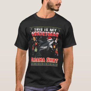 Este É O Meu Natal Pajama Camiseta Baleia Suor Fei