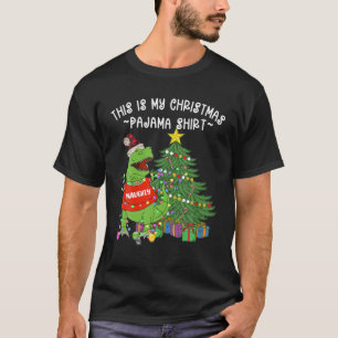 Este é o meu pijama de Natal Camisa Encantada Dino