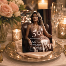 Este É um Convite de Aniversário de 50 Anos Elegan
