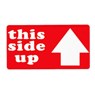 Este lado acima da etiqueta de transporte