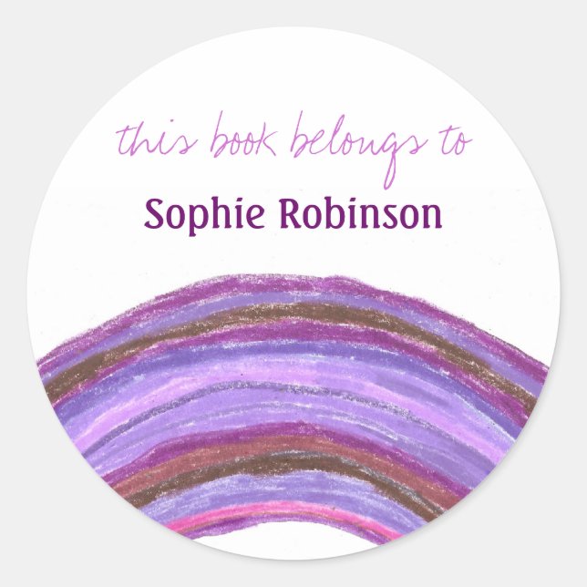 "Este Livro Pertence a" adesivo da placa do arco-í (Frente)