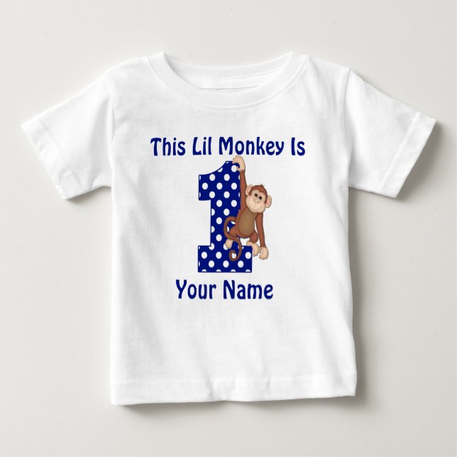 Este Macaco Lil Personalizou A Primeira Camisa De  (Frente)
