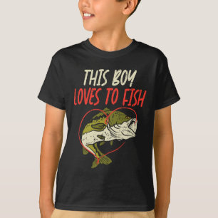 Este Menino Ama Pescar B Família de Pesca Camiseta