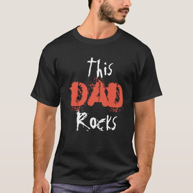 Este presente de rock estilo t-shirt do Pai Rocks  (Frente)