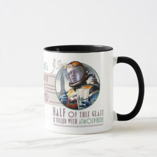 Este vidro é meio cheio da caneca da atmosfera